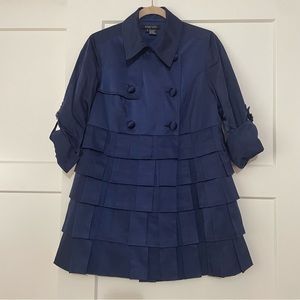 Etcetera navy blue babydoll trench coat